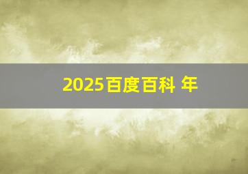 2025百度百科 年